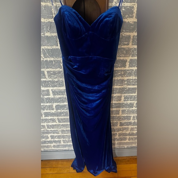 Old Hollywood sweetheart neckline dress blue size small nwt - Picture 3 of 5